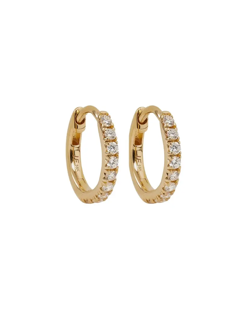 Jennifer Fisher Jennifer Fisher 18K Essential Pavé Tiny Huggie 8mm