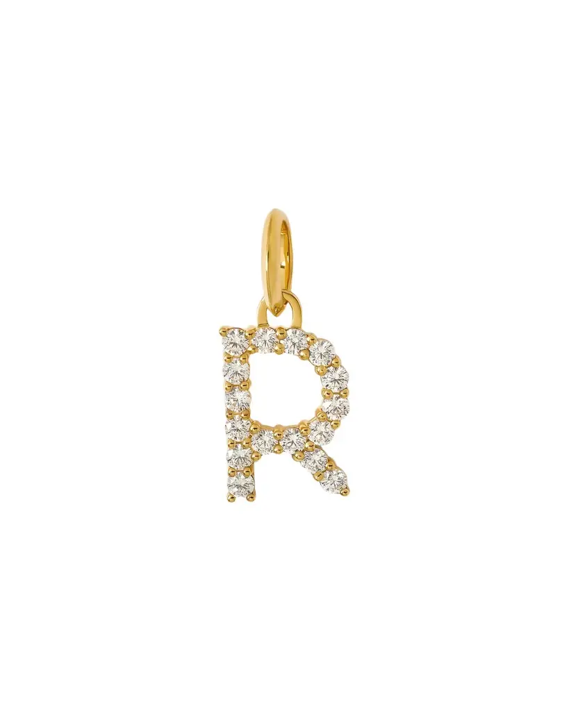 Jennifer Fisher Medium Floating Diamond Minimal Block Letter R Jennifer Fisher Medium Floating Diamond Minimal Block Letter R