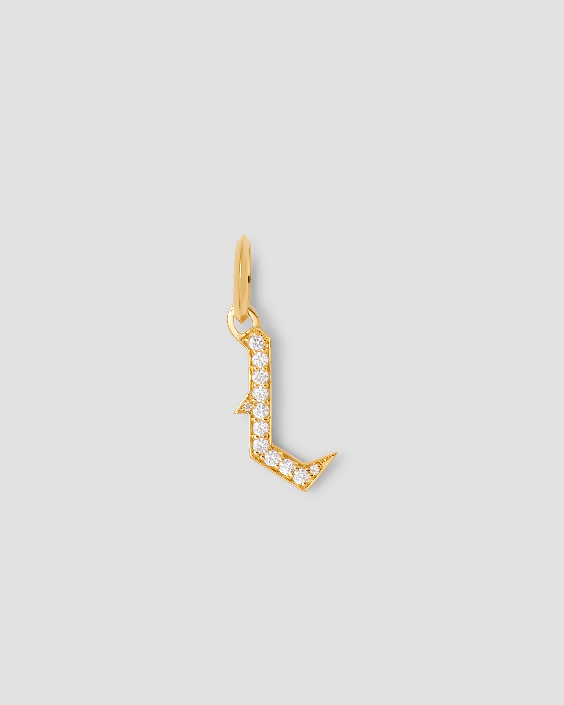 Jennifer Fisher Capital Gothic Letter Charm with Pavé White Diamonds L / 18K Yellow Gold Jennifer Fisher Capital Gothic Letter Charm with Pavé White Diamonds L / 18K Yellow Gold