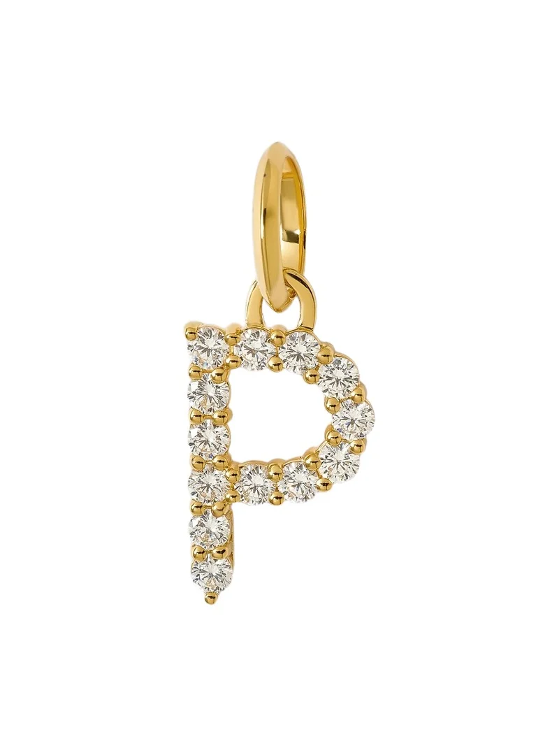 Medium Floating Diamond Minimal Block Letter P Medium Floating Diamond Minimal Block Letter P