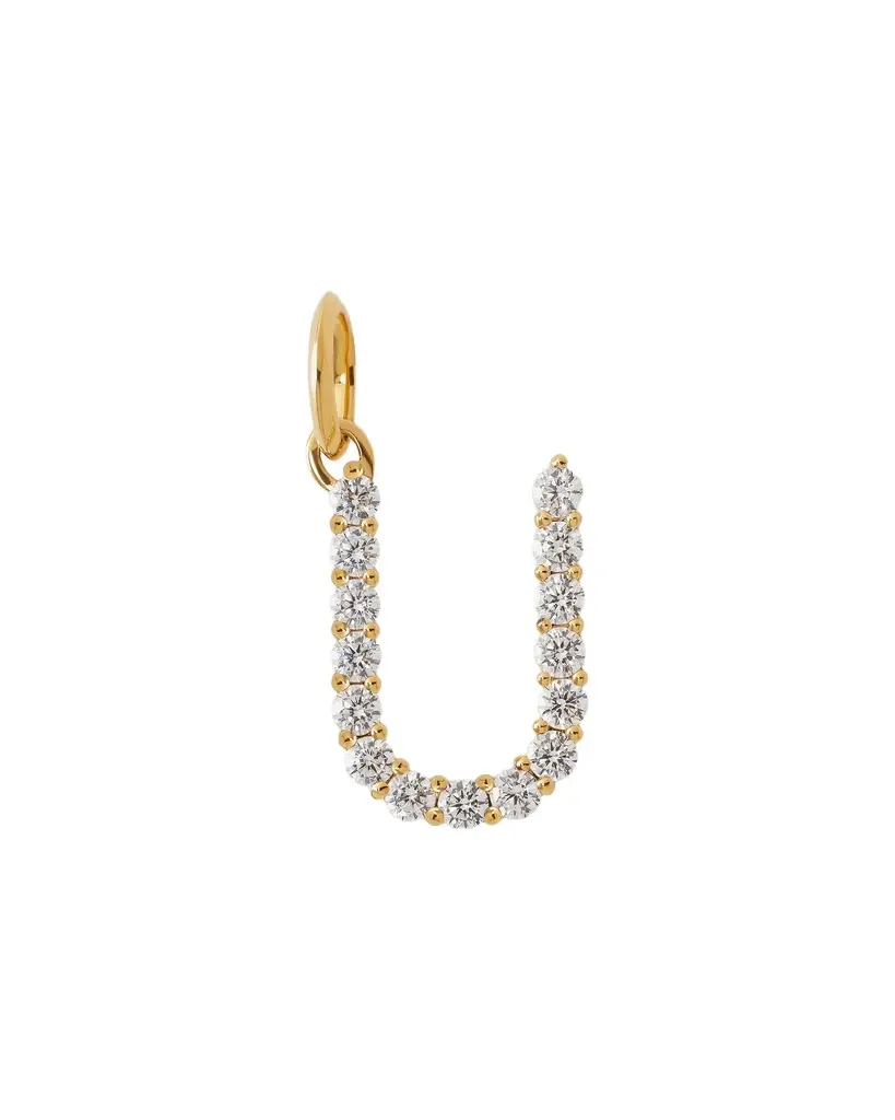 Jennifer Fisher Jennifer Fisher Large Floating Diamond Minimal Block Letter U / 18K Yellow Gold