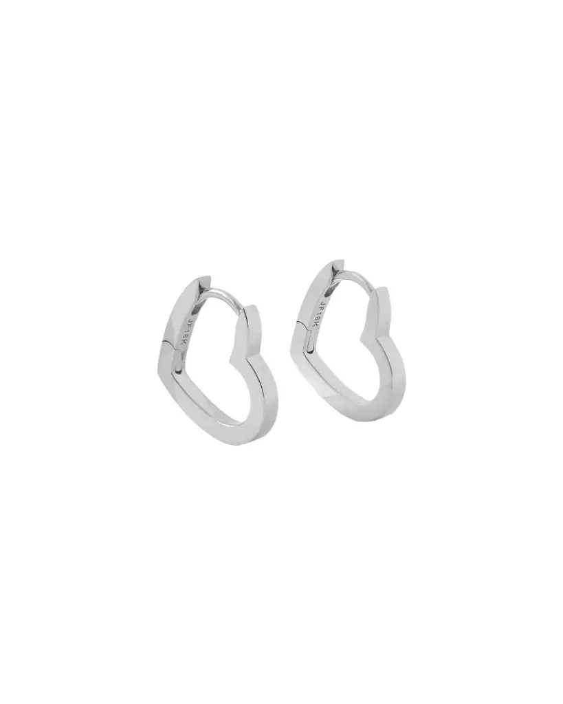 Jennifer Fisher Jennifer Fisher 18k Small Heart Huggie 18K White Gold