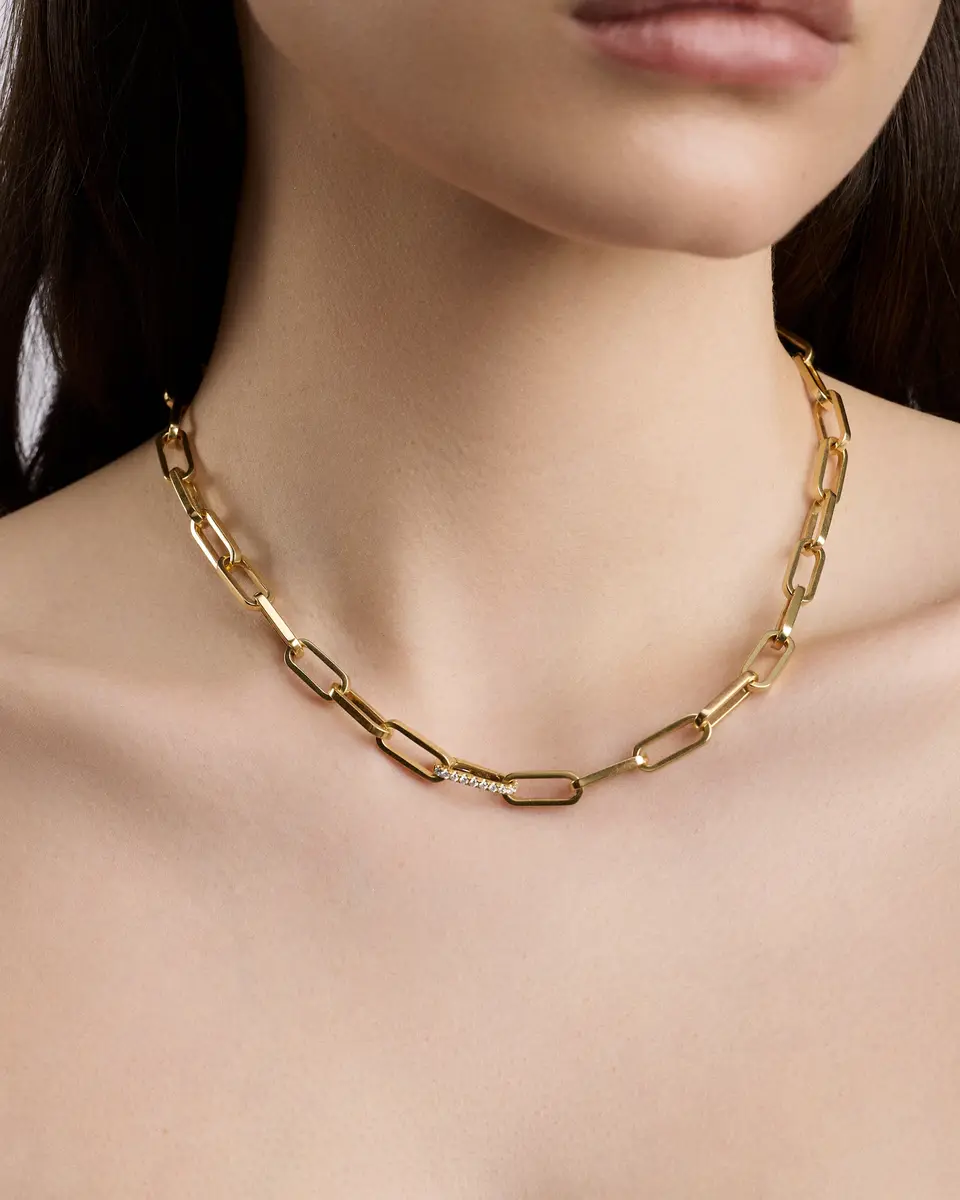 Jennifer Fisher Jennifer Fisher Fisher Link Charm Clasp 18K Yellow Gold With Pavé | Thumbnail 2