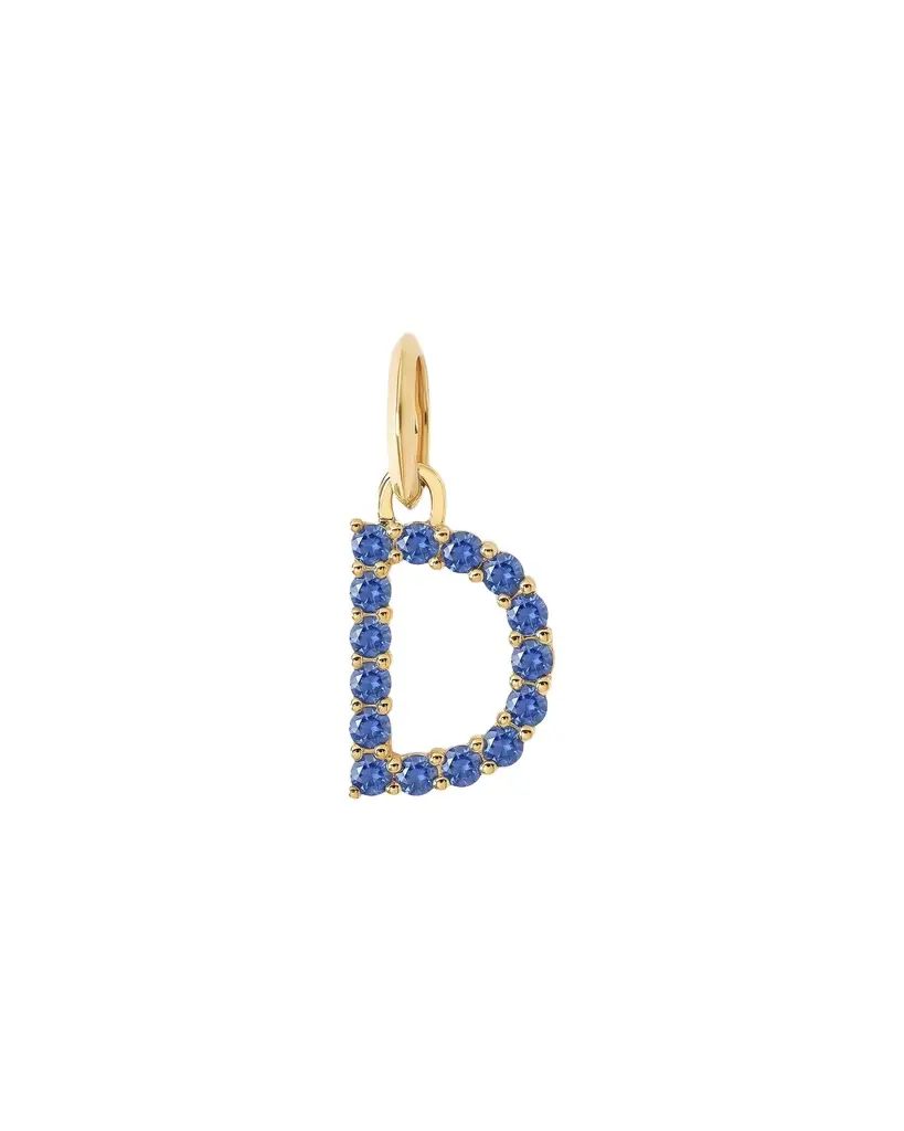 Jennifer Fisher Jennifer Fisher Medium Floating Sapphire Minimal Block Letter 18K Yellow Gold / D