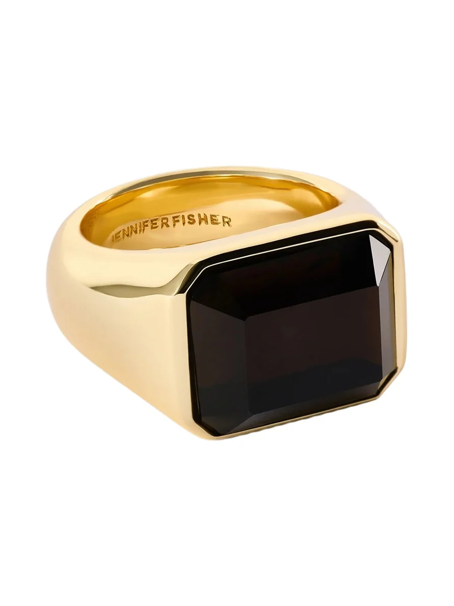 Jennifer Fisher Jennifer Fisher Semi-Precious Emerald Signet Ring Smoky Quartz / 9