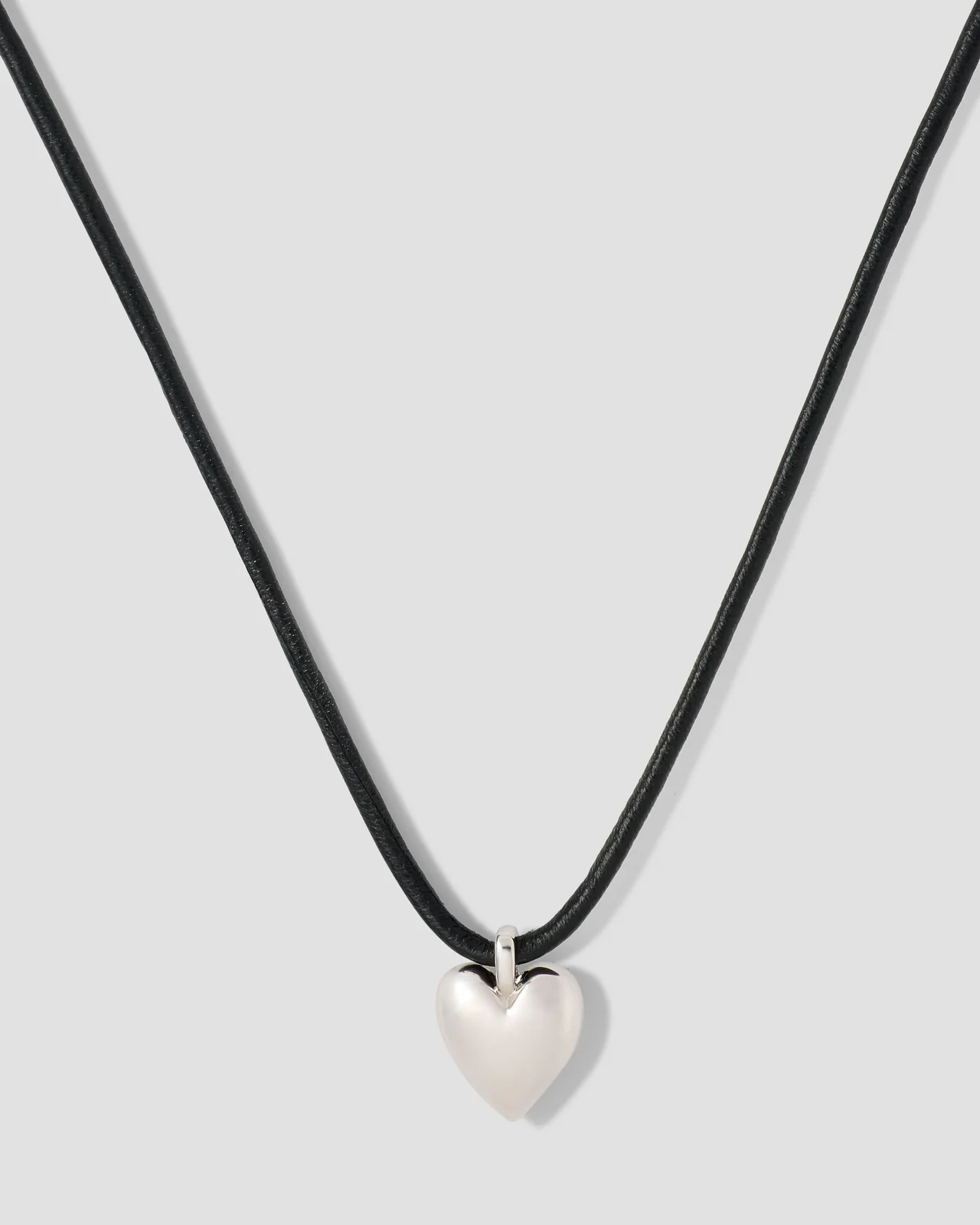 Jennifer Fisher Small Puffy Heart Leather Cord Necklace