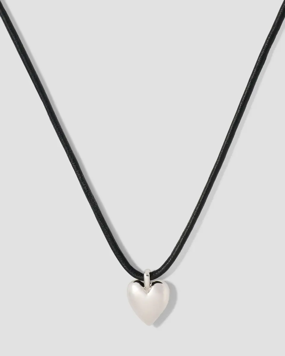 Jennifer Fisher Small Puffy Heart Leather Cord Necklace Jennifer Fisher Small Puffy Heart Leather Cord Necklace