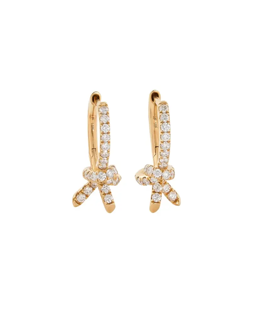 Jennifer Fisher Jennifer Fisher Knot Huggie with Pavé White Diamonds Right Ear / 18K Yellow Gold