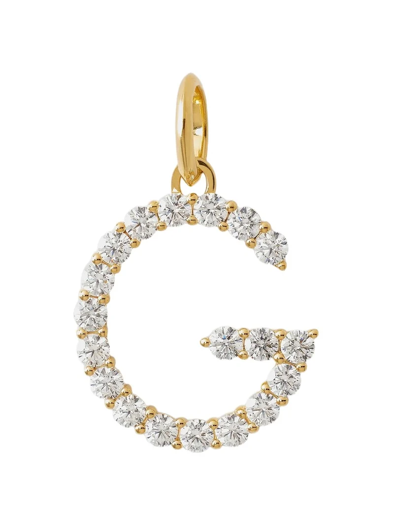 Jennifer Fisher Large Floating Diamond Minimal Block Letter G / 18K Yellow Gold Jennifer Fisher Large Floating Diamond Minimal Block Letter G / 18K Yellow Gold