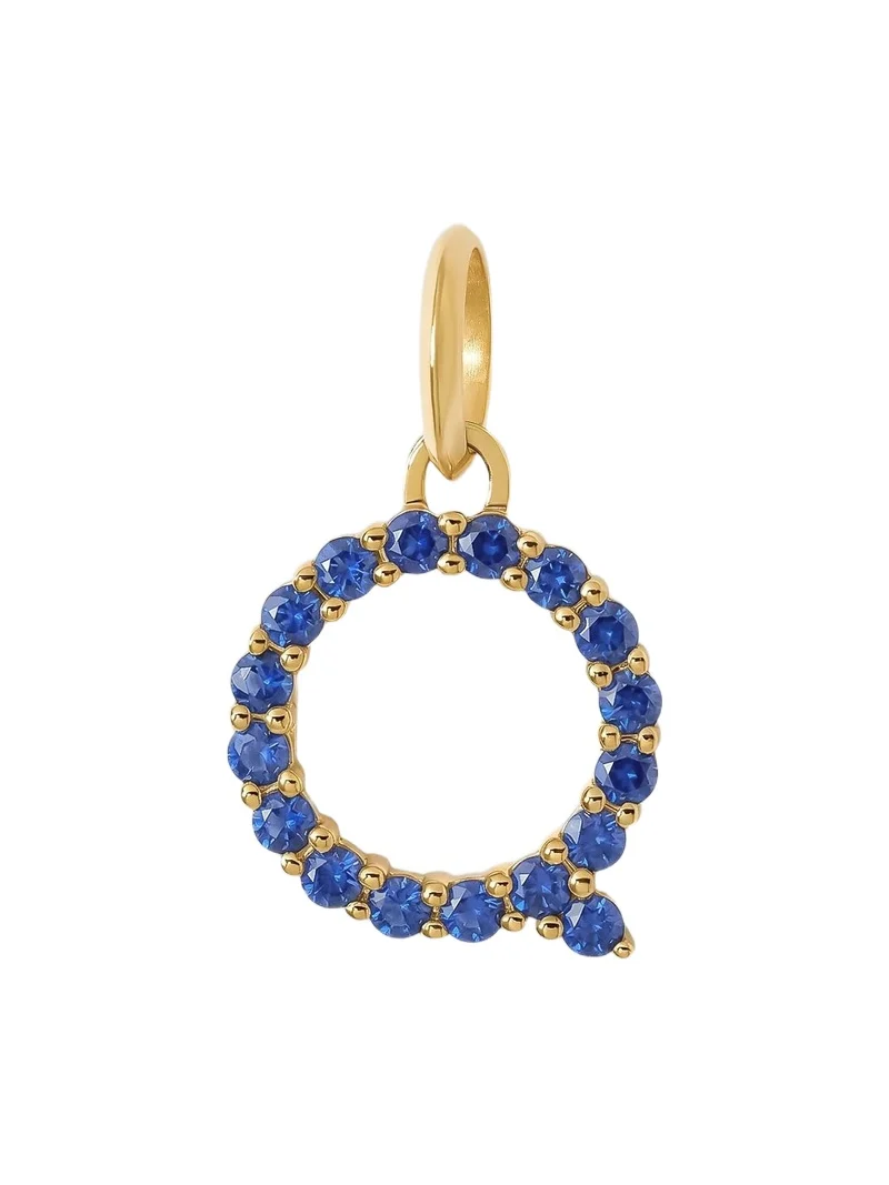 Jennifer Fisher Medium Floating Sapphire Minimal Block Letter 18K Yellow Gold / Q