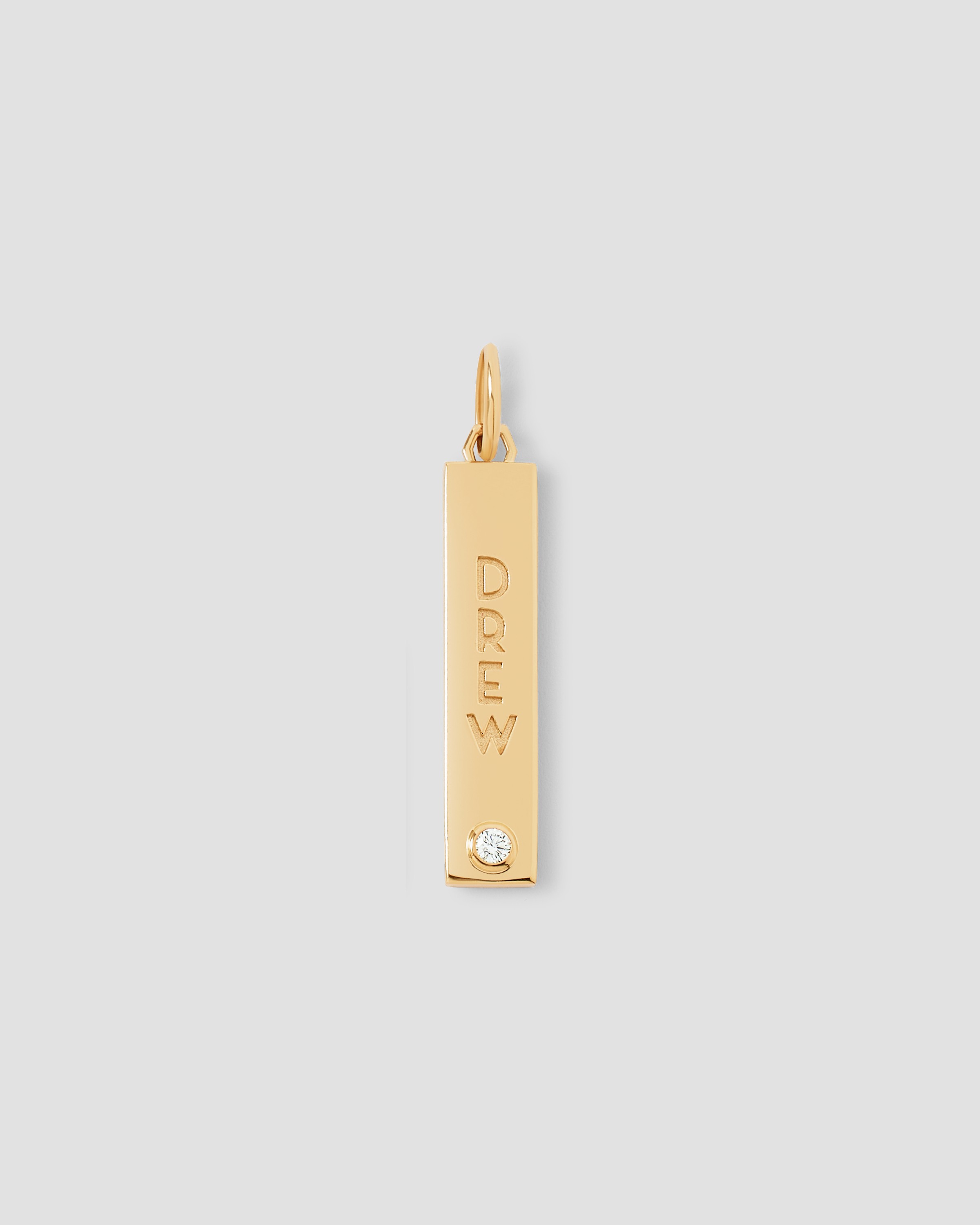Jennifer Fisher Personalized Narrow Classic Diamond Dog Tag in 18K Yellow Gold Jennifer Fisher Personalized Narrow Classic Diamond Dog Tag in 18K Yellow Gold