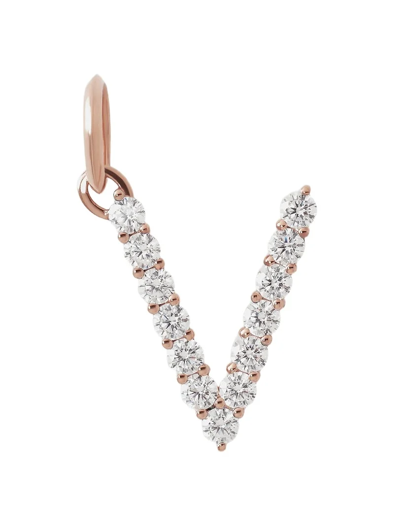 Jennifer Fisher Jennifer Fisher Large Floating Diamond Minimal Block Letter V / 18K
