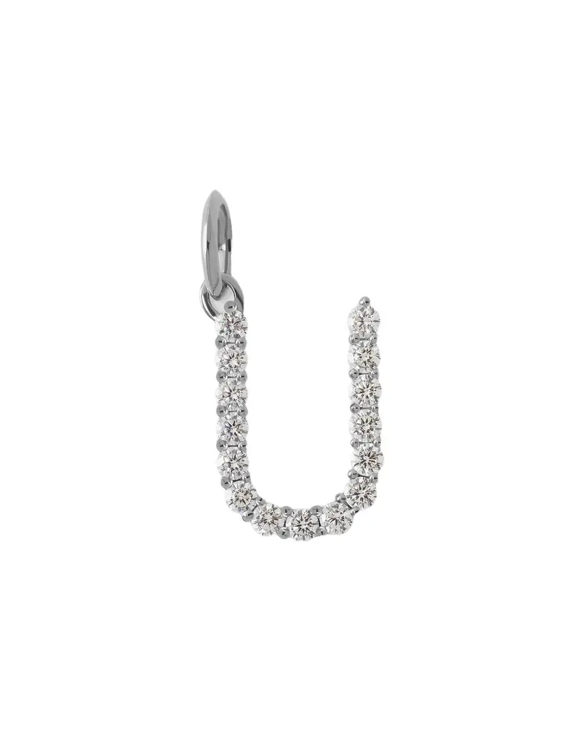 Jennifer Fisher Jennifer Fisher Large Floating Diamond Minimal Block Letter U / 18K White Gold