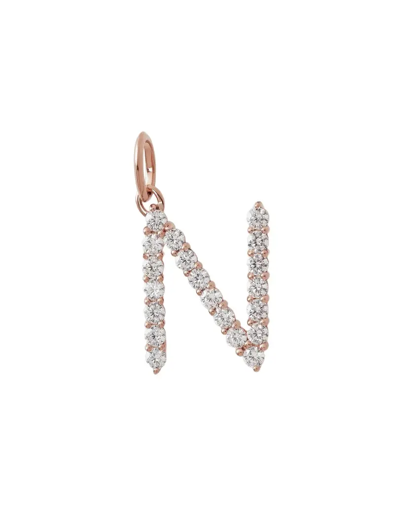 Jennifer Fisher Large Floating Diamond Minimal Block Letter N / 18K Jennifer Fisher Large Floating Diamond Minimal Block Letter N / 18K