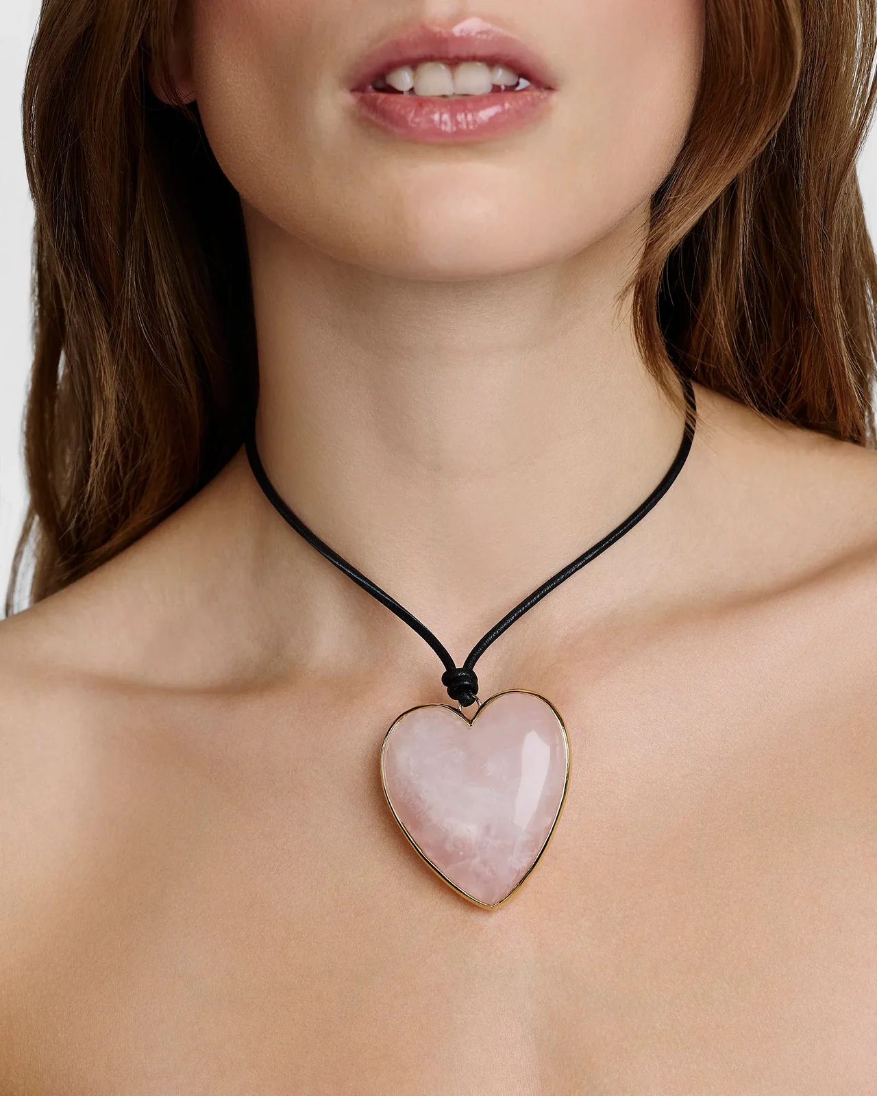 Jennifer Fisher Jennifer Fisher Semi-Precious Heart Leather Cord Necklace