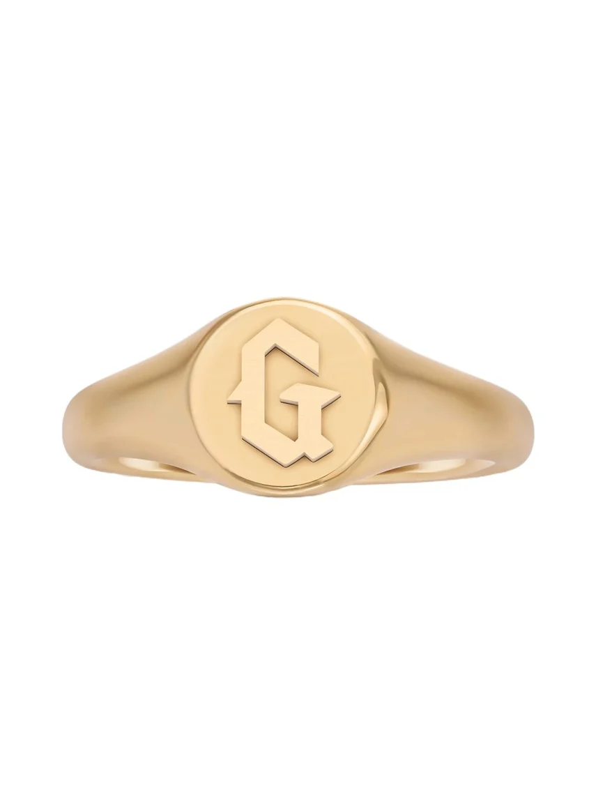Jennifer Fisher Jennifer Fisher Mini Gothic Letter Signet Ring A-N 6 / G