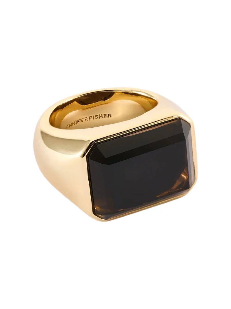 Jennifer Fisher Jennifer Fisher Small Semi-Precious Emerald Signet Ring Smoky Quartz / 3