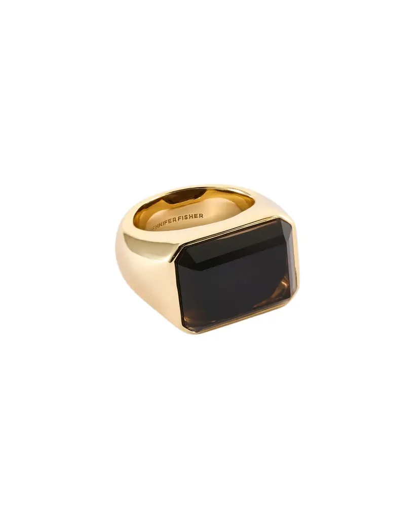 Jennifer Fisher Jennifer Fisher Small Semi-Precious Emerald Signet Ring Smoky Quartz / 3