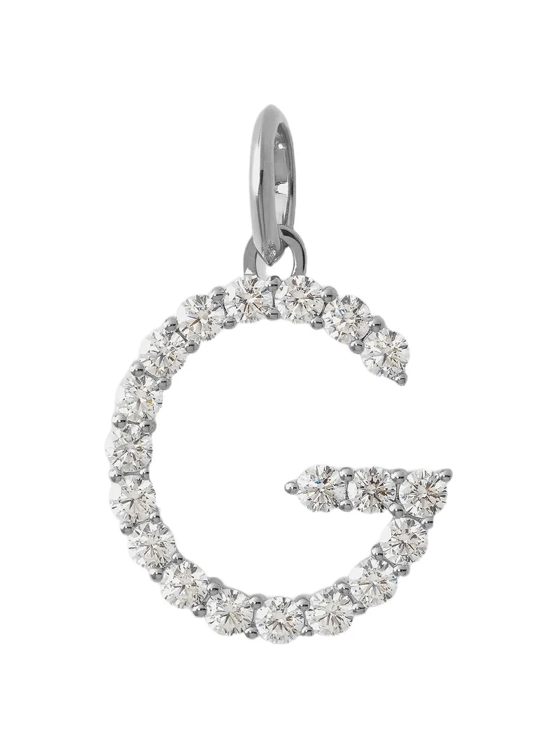Jennifer Fisher Large Floating Diamond Minimal Block Letter G / 18K White Gold Jennifer Fisher Large Floating Diamond Minimal Block Letter G / 18K White Gold