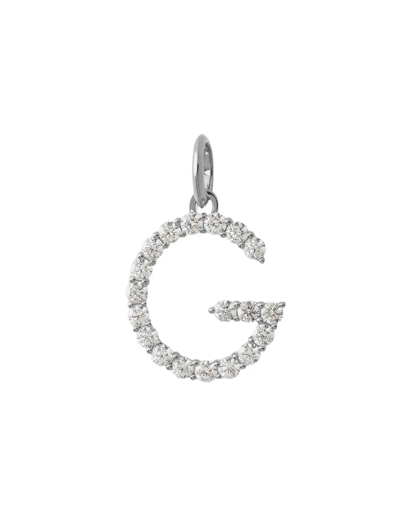 Jennifer Fisher Large Floating Diamond Minimal Block Letter G / 18K White Gold Jennifer Fisher Large Floating Diamond Minimal Block Letter G / 18K White Gold