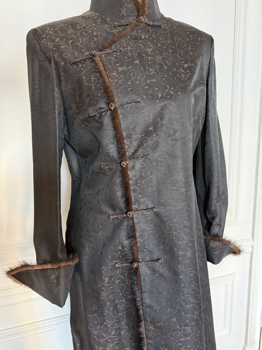 Jen Wonders Studio Brown Mandarin Coat | Thumbnail 6 Jen Wonders Studio Brown Mandarin Coat | Thumbnail 6