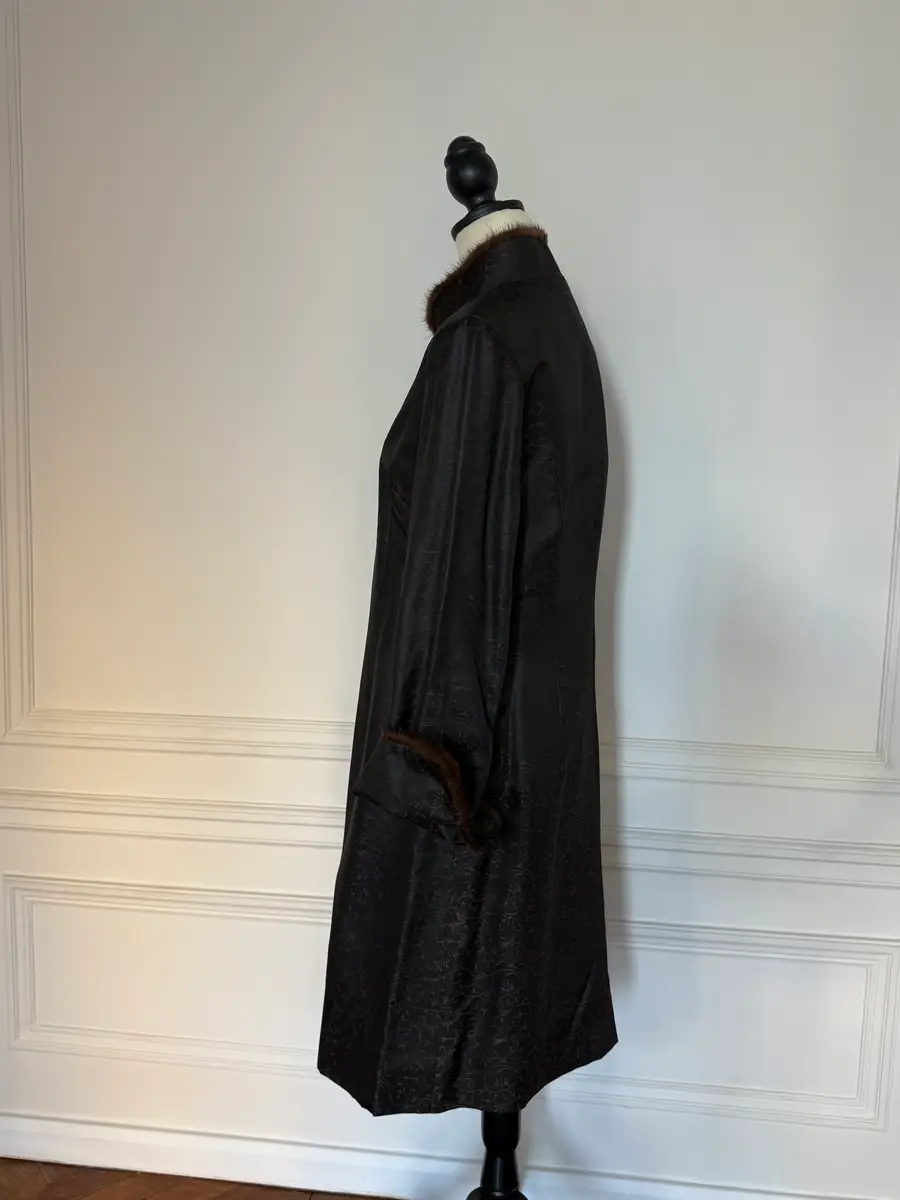 Jen Wonders Studio Brown Mandarin Coat | Thumbnail 7 Jen Wonders Studio Brown Mandarin Coat | Thumbnail 7