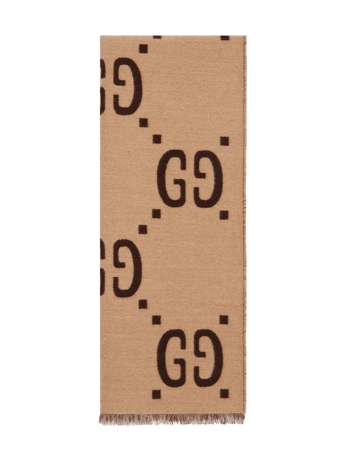 Gucci GG Jacquard Wool Silk Scarf