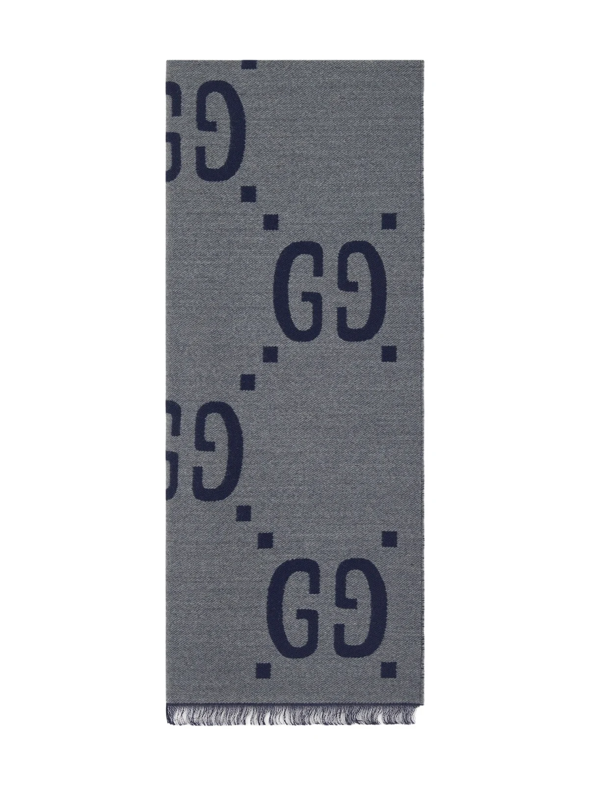 Gucci GG Jacquard Wool Silk Scarf