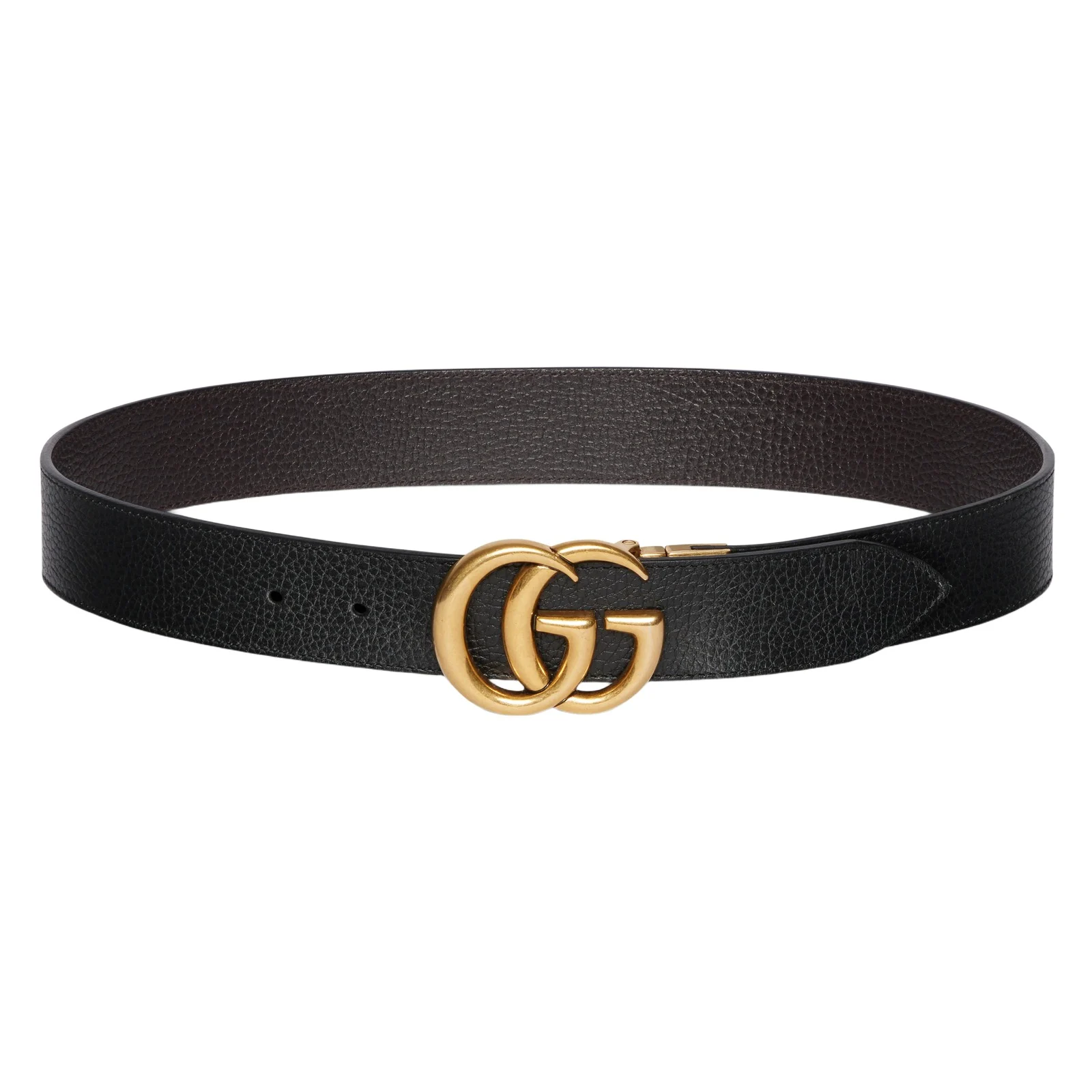 Gucci Reversible Leather Belt With Double G Buckle