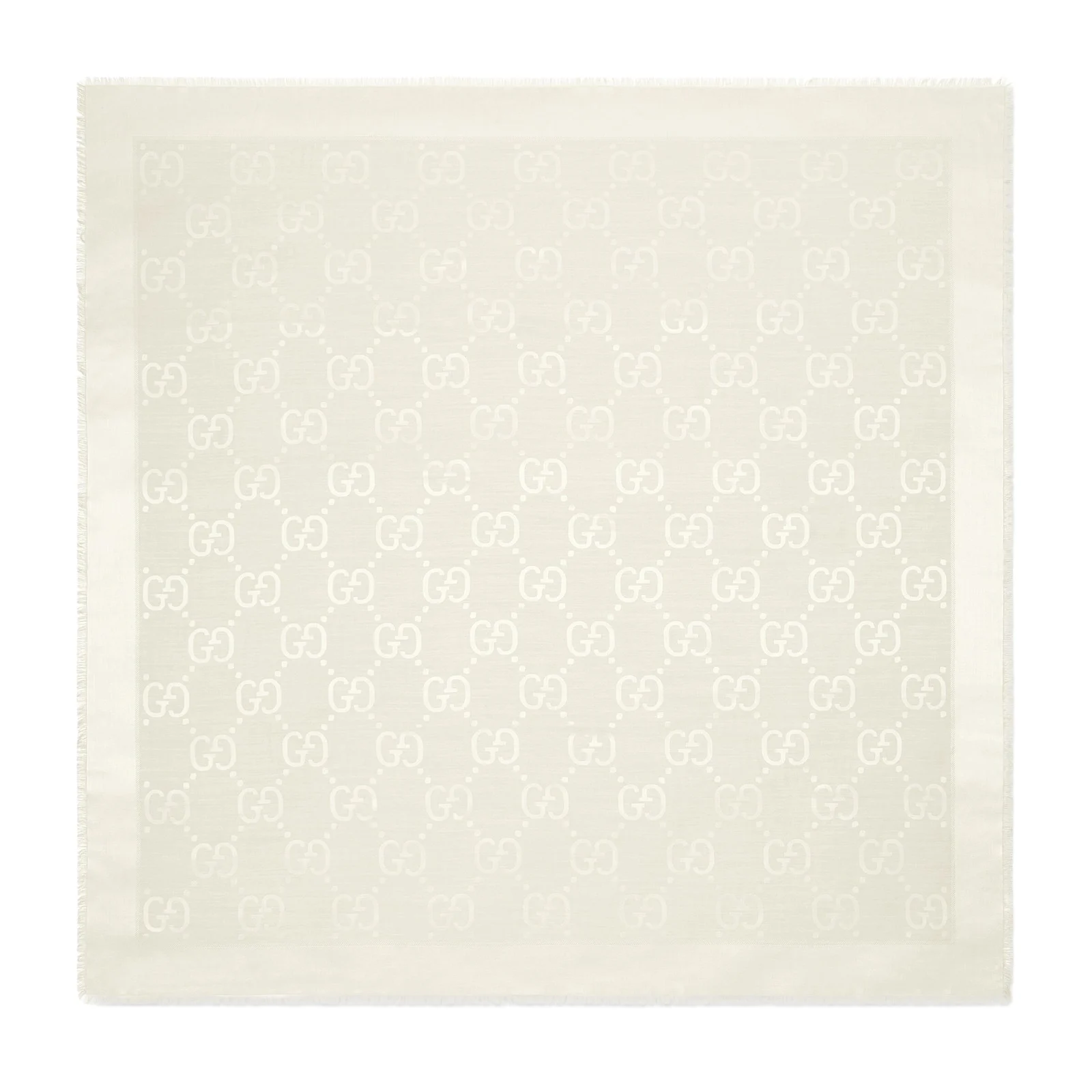 Gucci GG Jacquard Silk Wool Shawl