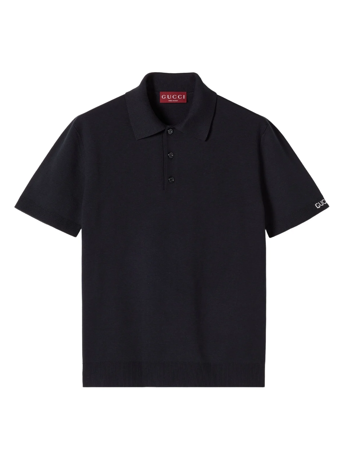 Gucci Silk Cotton Knit Polo Shirt
