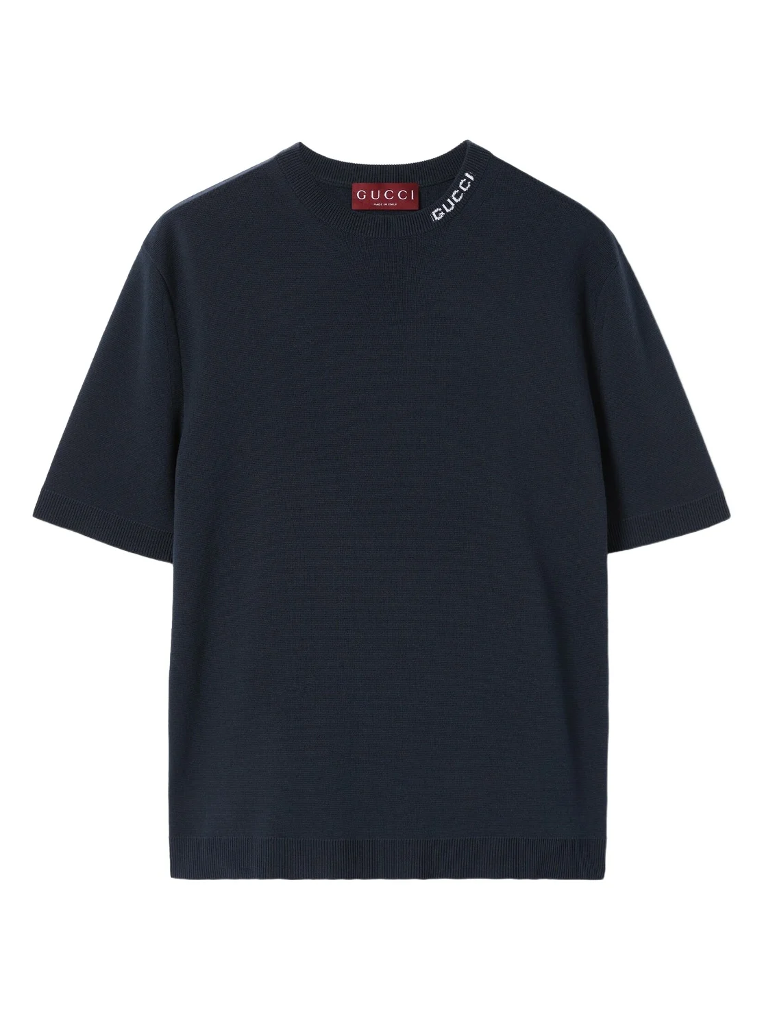 Gucci Silk Cotton T-shirt With Gucci Intarsia