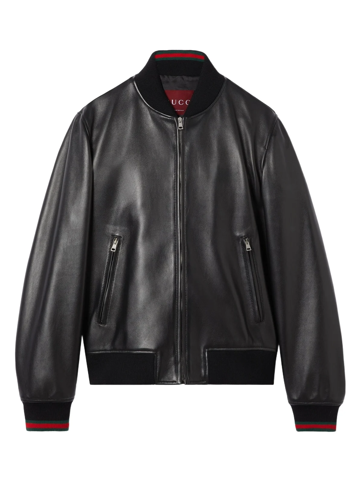 Leather Bomber Jacket With Web Leather Bomber Jacket With Web