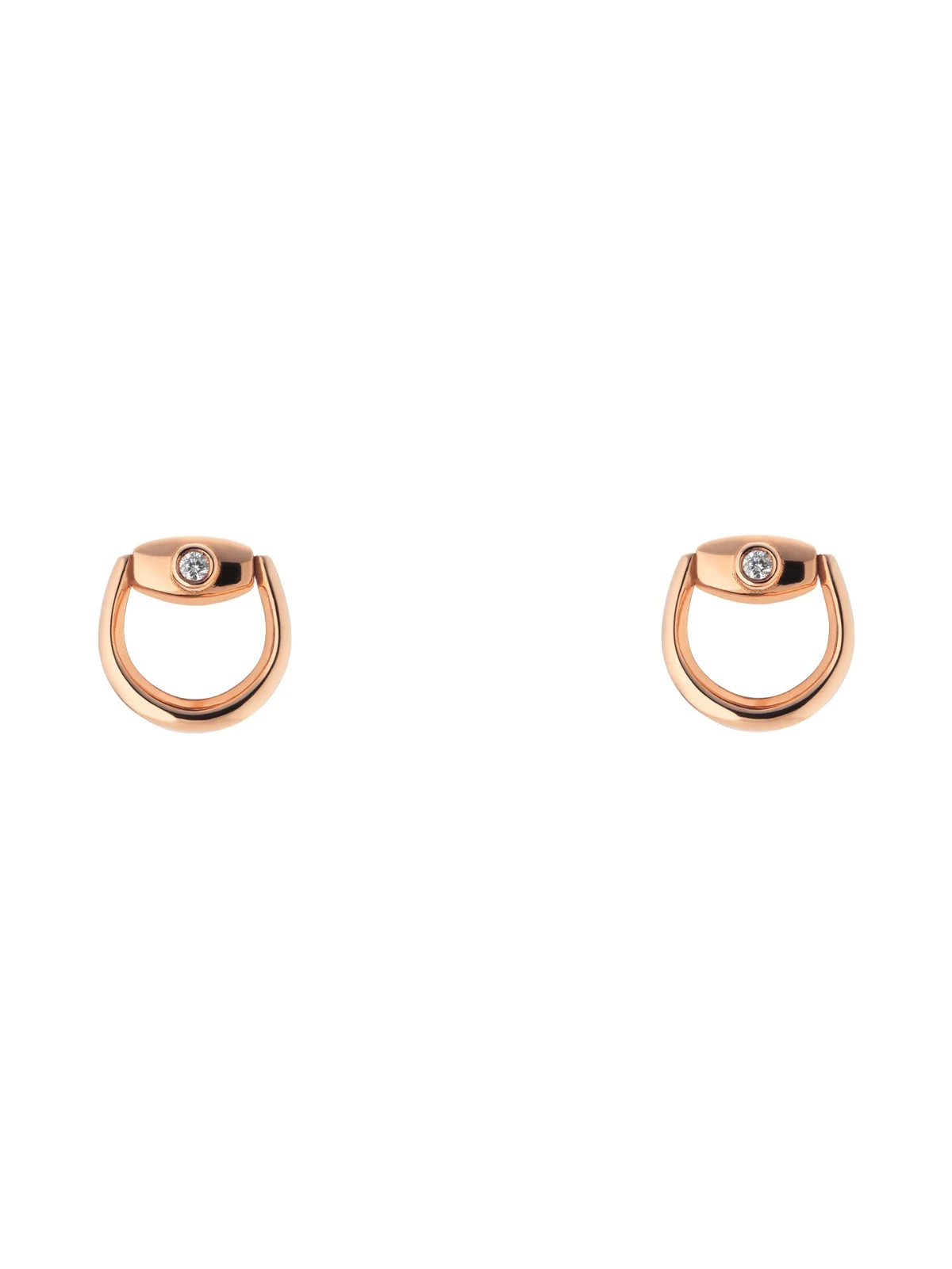 Gucci Horsebit Diamond 18k Stud Earrings