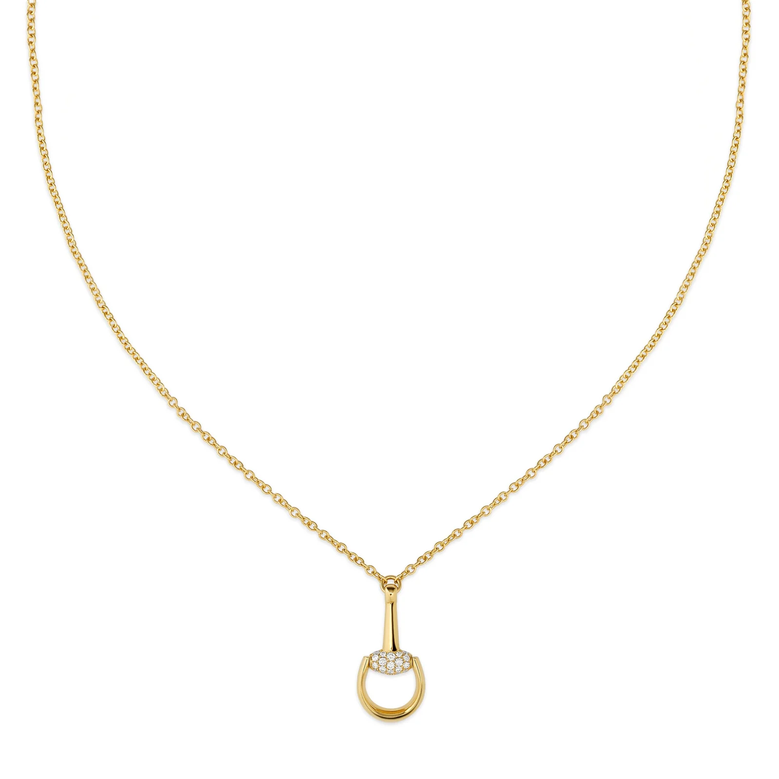 Gucci Horsebit Diamond 18k Pendant Necklace