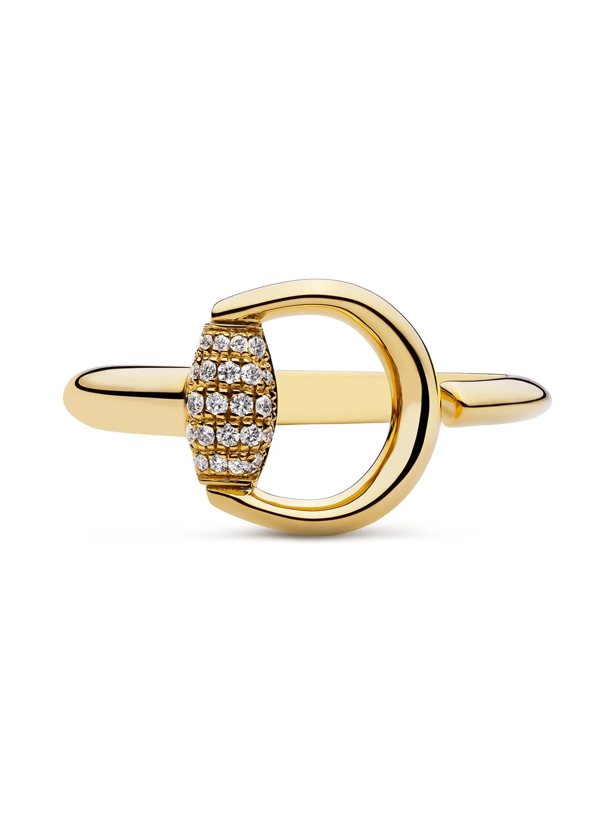 Gucci Horsebit Diamond 18k Open Ring