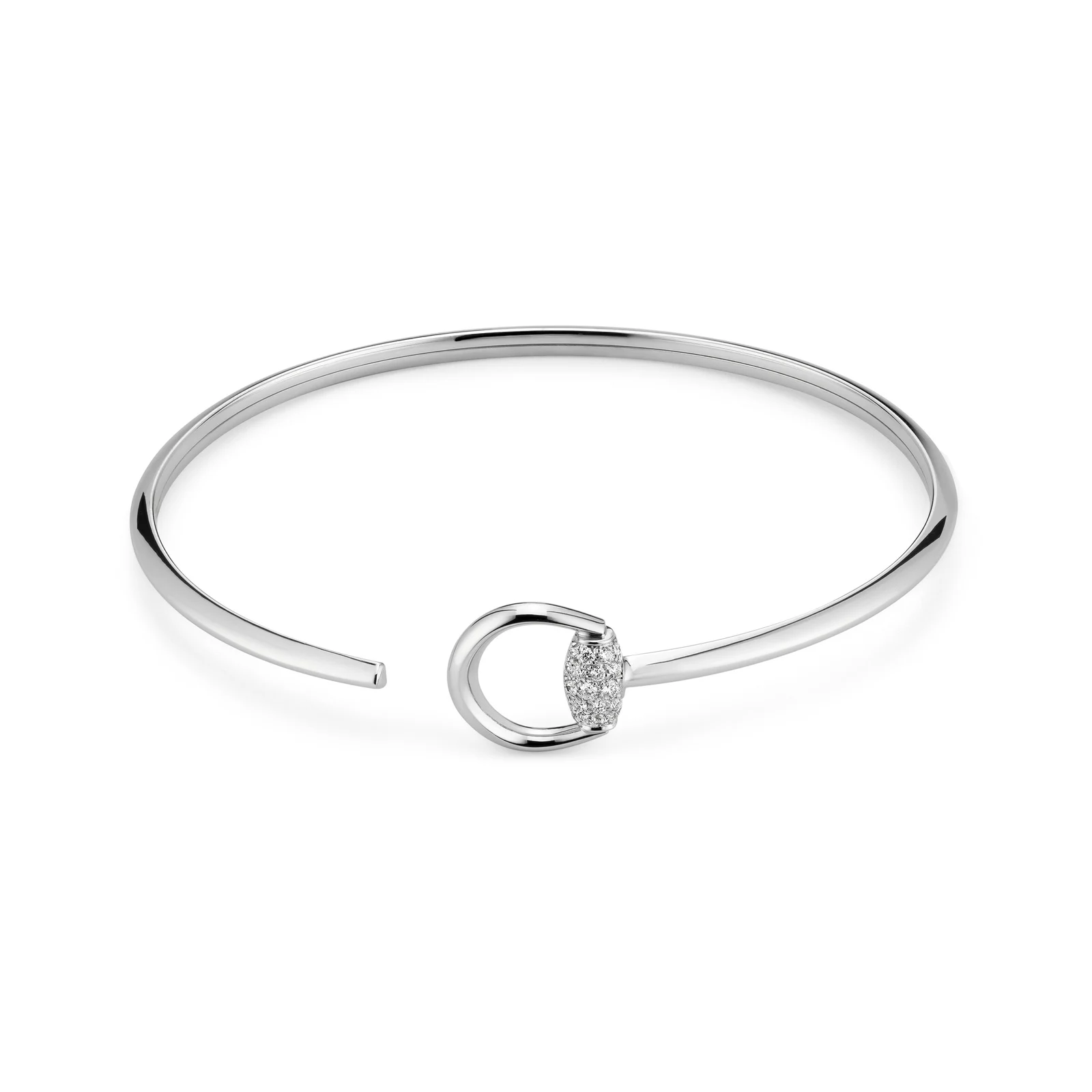 Gucci Horsebit Diamond 18k Bangle Bracelet