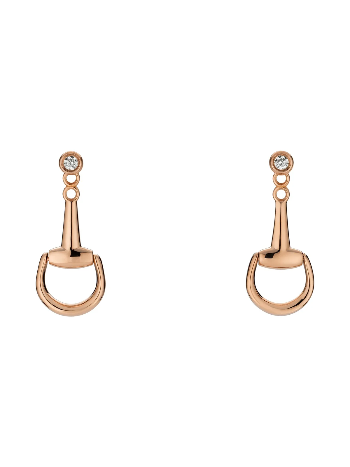 Gucci Horsebit Diamond 18k Earrings