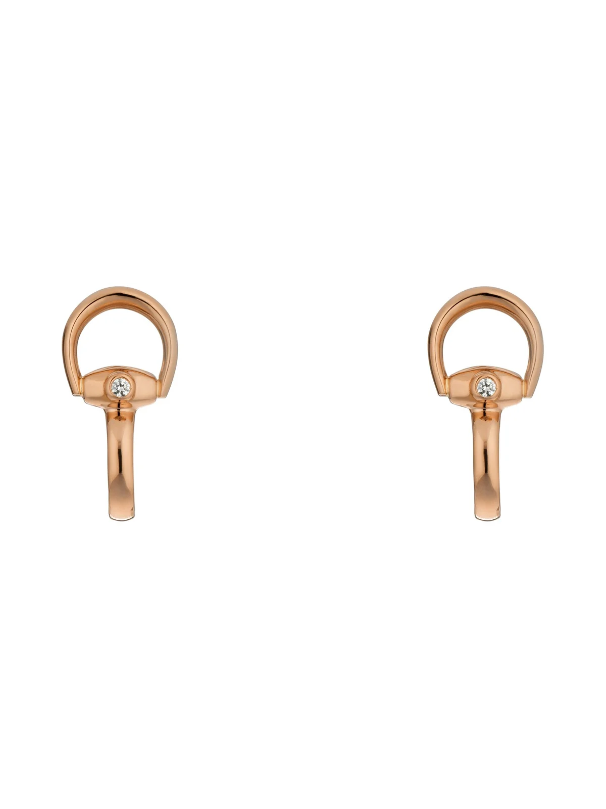 Gucci Horsebit Diamond 18k Stud Earrings