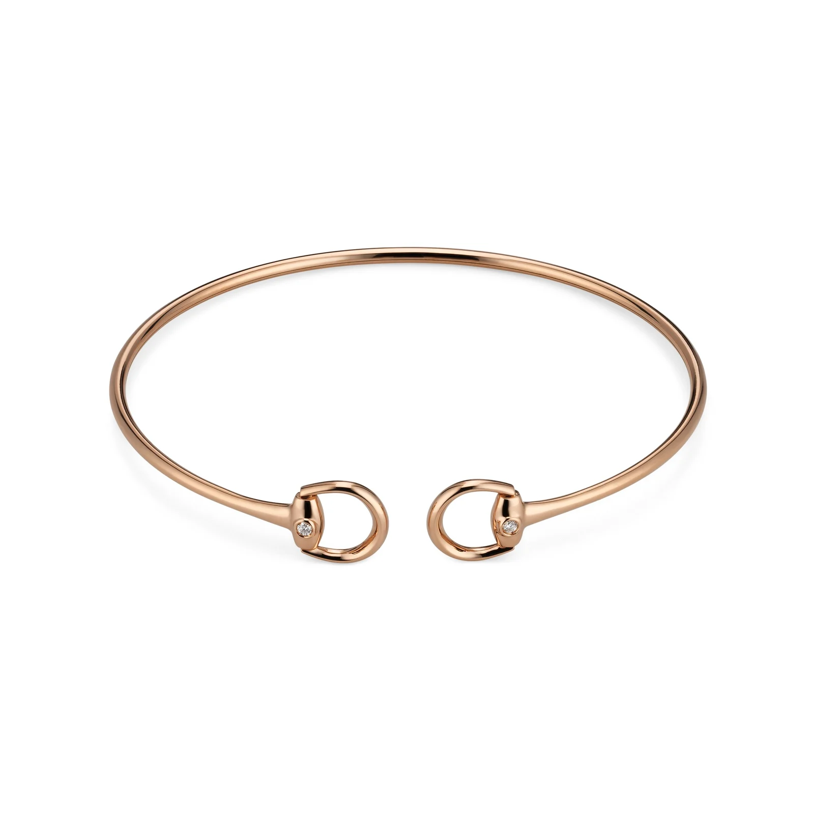 Gucci Horsebit 18k Diamond Bangle Bracelet
