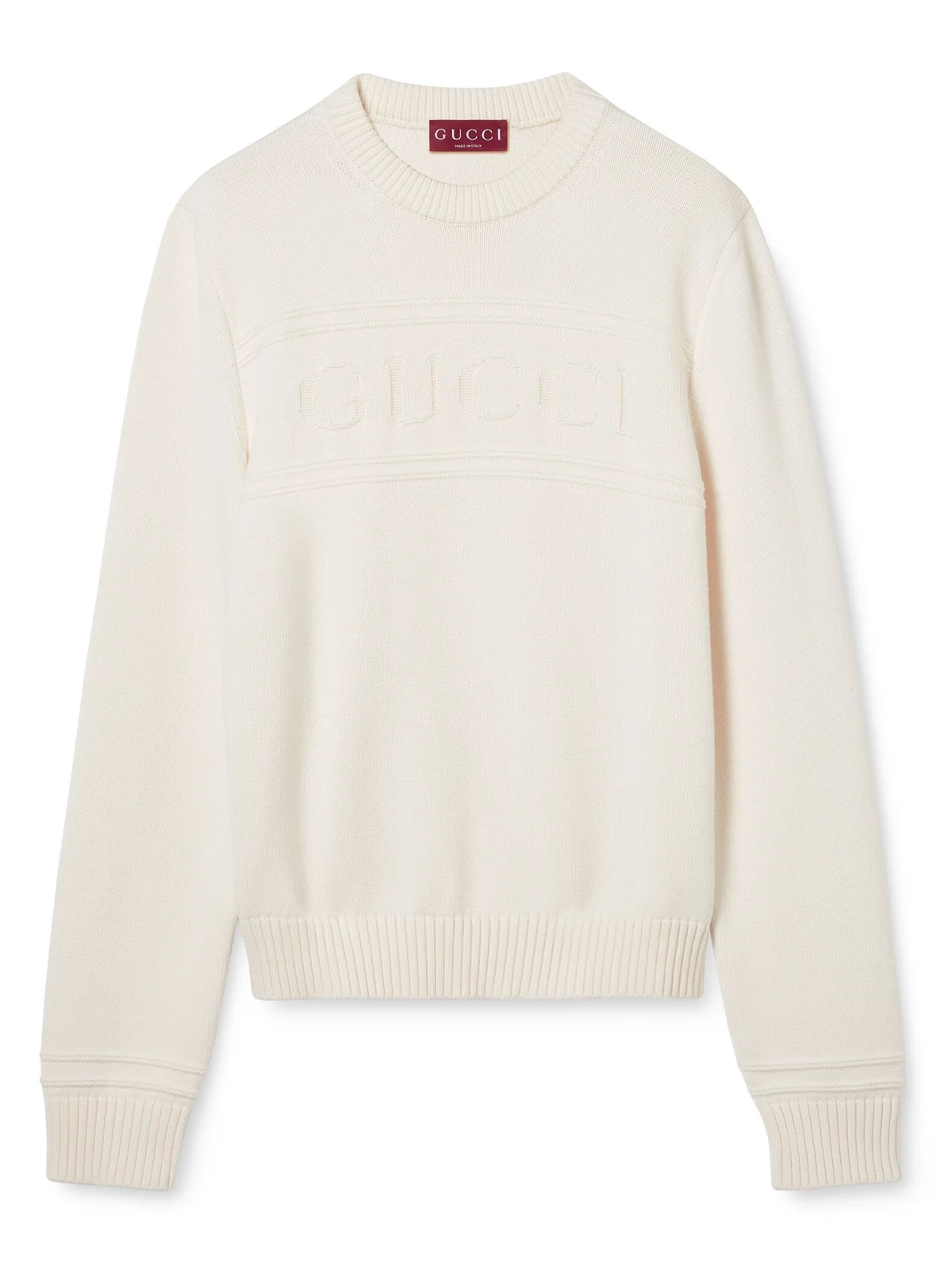 Knit Cotton Wool Sweater With Intarsia Knit Cotton Wool Sweater With Intarsia