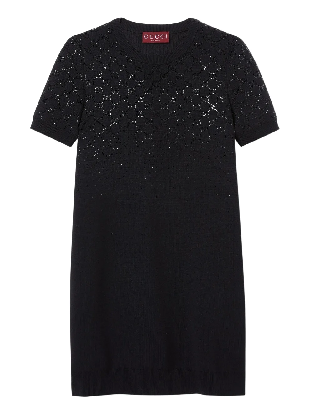 Gucci Fine Wool Dress With GG Crystals
