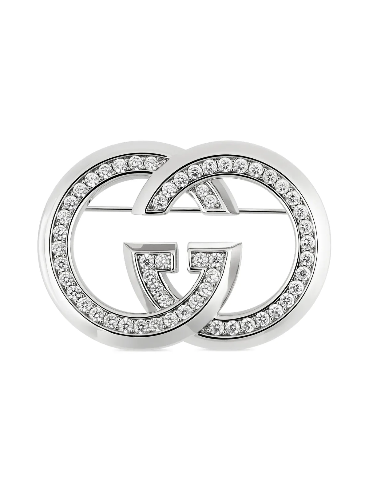 Gucci Interlocking G Brooch With Crystals
