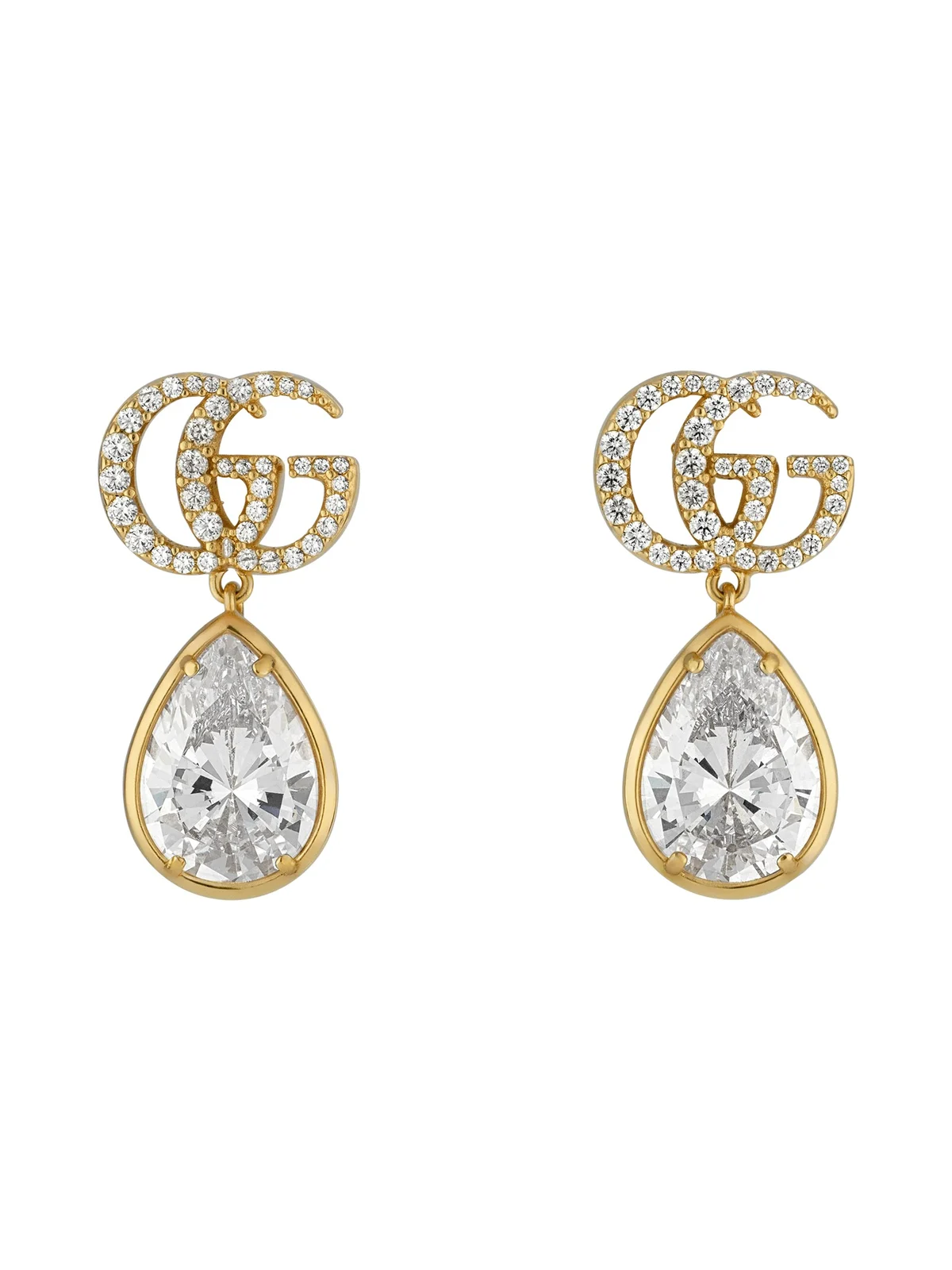 Gucci GG Marmont Crystal Drop Earrings