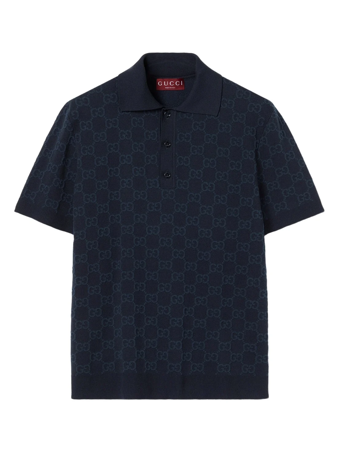 Gucci GG Cotton Silk Jacquard Polo Shirt