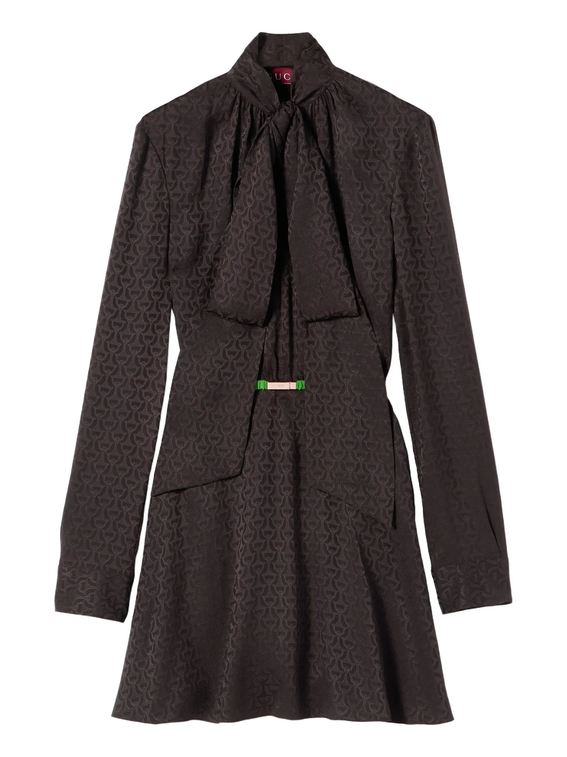 Gucci Horsebit Silk Jacquard Dress