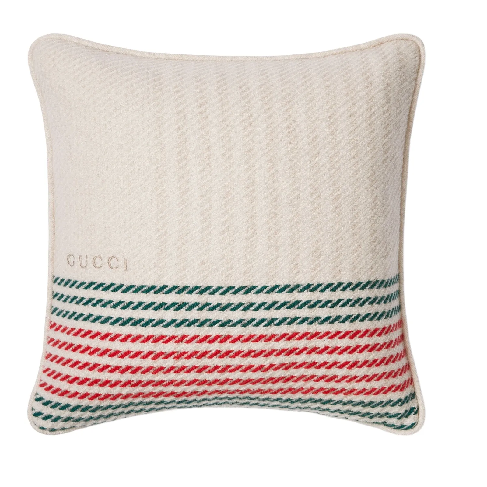 Gucci Cashmere Jacquard Cushion With Web