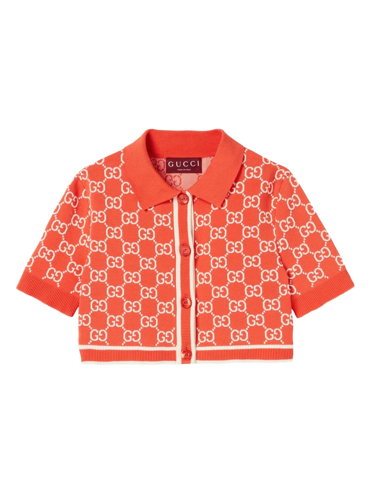 Gucci GG Cotton Jacquard Cropped Cardigan