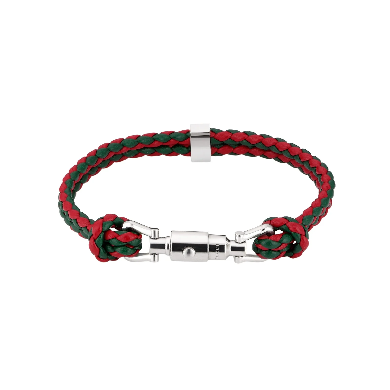 Gucci Braided Bracelet With Piston Detail Leather