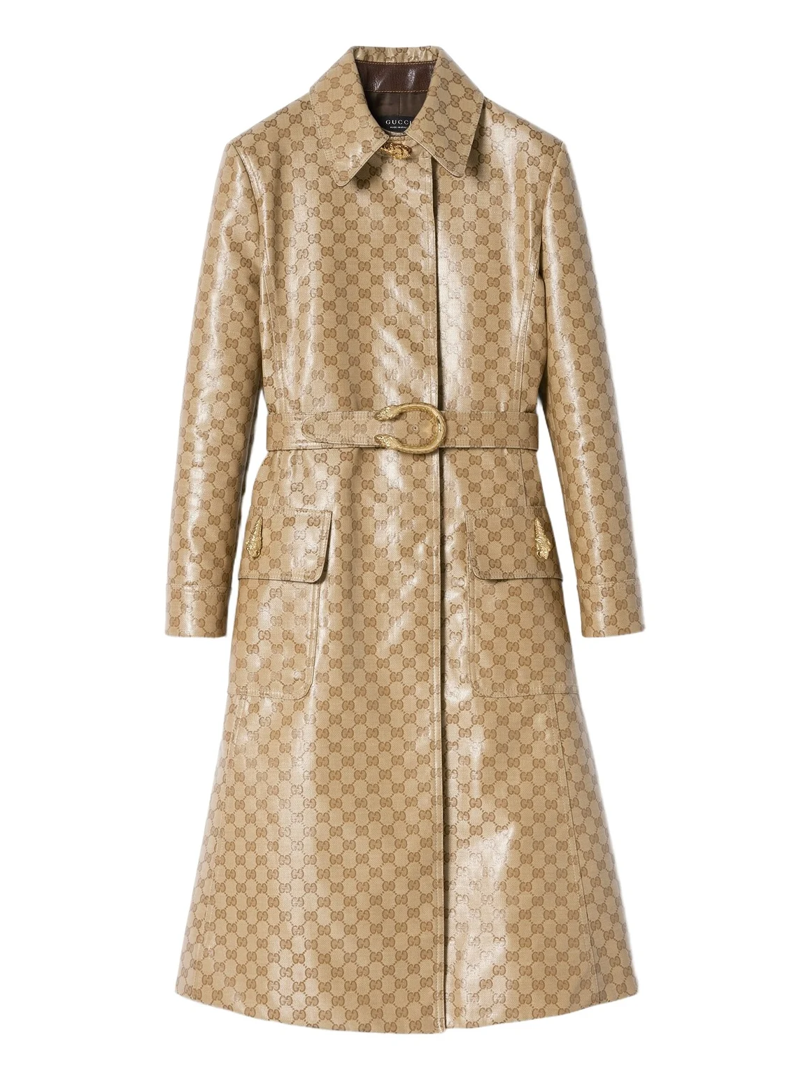 Gucci Coated GG Cotton Canvas Fabric Coat